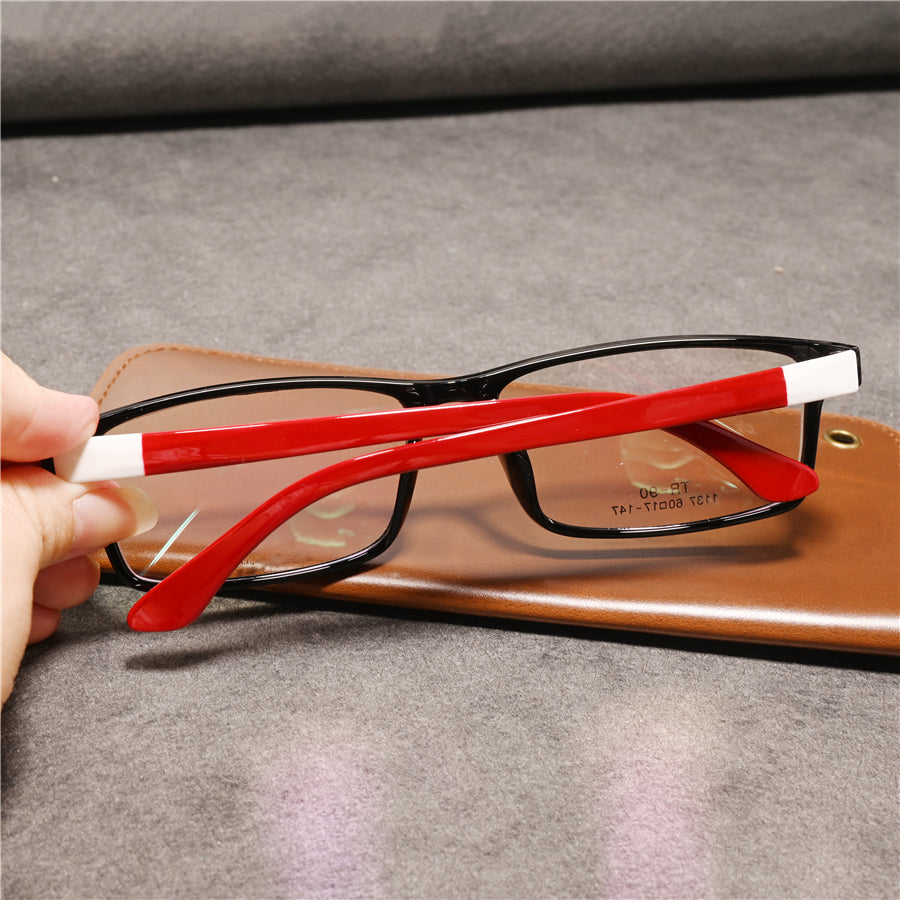 Cubojue Mens Full Rim Big Square Tr 90 Titanium Reading Glasses 71137 — view 2 | Cubojue at FuzWeb
