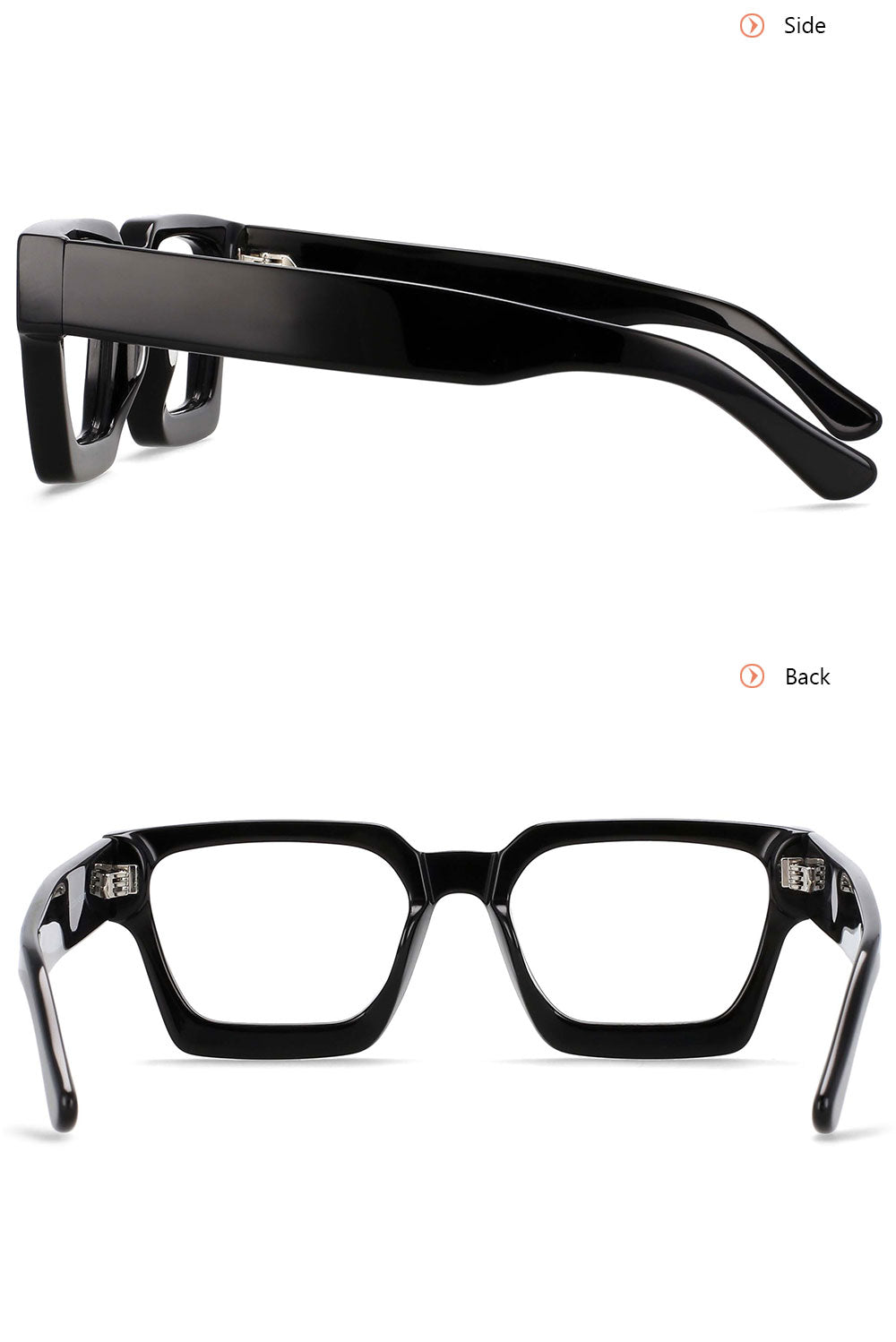CCspace Unisex Full Rim Square Acetate Frame Eyeglasses 54290 — view 6 | CCspace at FuzWeb