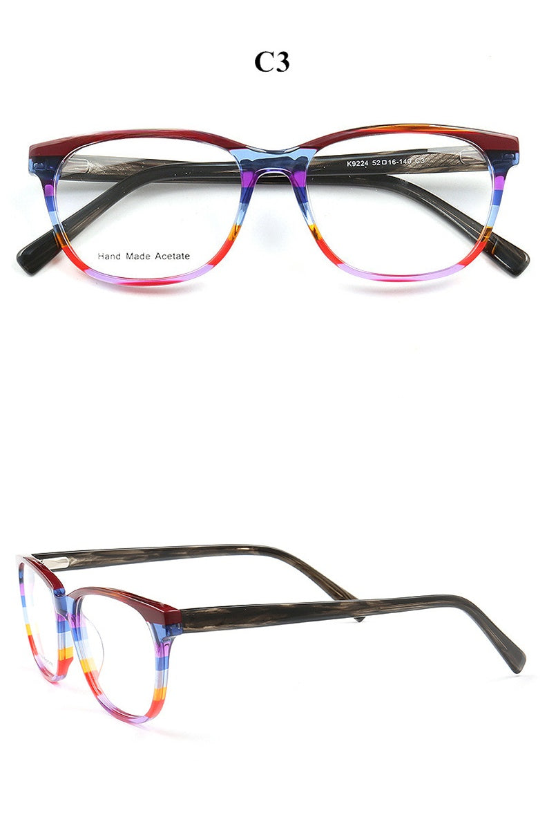 Chashma Ochki Unisex Full Rim Square Cat Eye Acetate Eyeglasses 9224 — view 1 | Chashma Ochki at FuzWeb