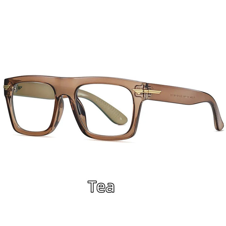 Kocolior Unisex Full Rim Square Acetate Hyperopic Reading Glasses 3394.