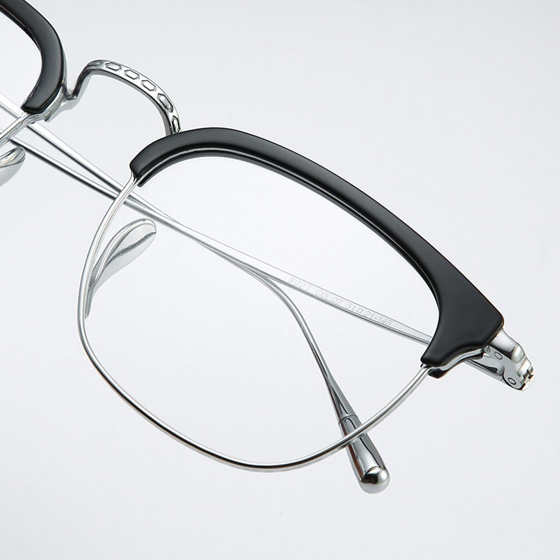 Chashma Ochki Mens Full Rim Square Titanium Acetate Eyeglasses 881902 — view 2 | Chashma Ochki at FuzWeb