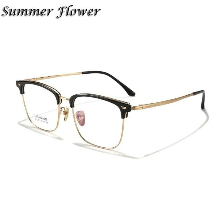 Summer Flower Unisex Full Rim Square Tr 90 Alloy Eyeglasses 67207
