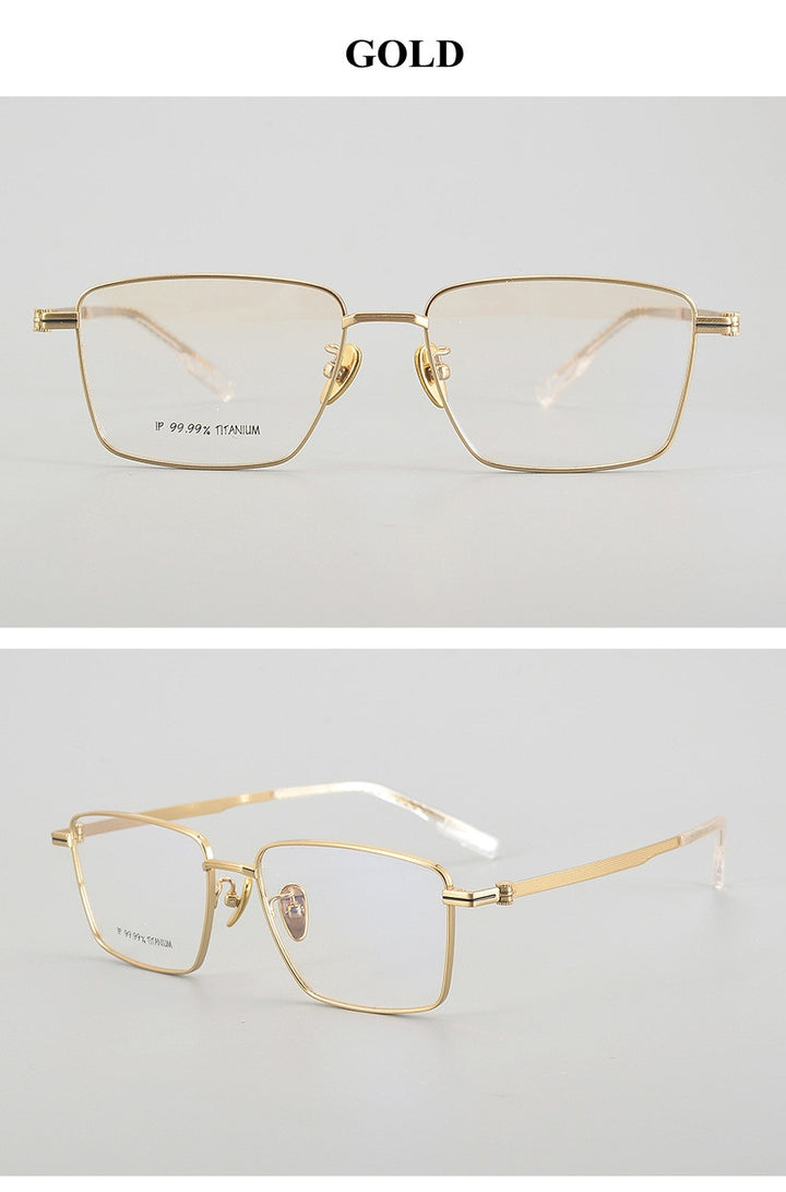 Chashma Unisex Full Rim Polygon Square Titanium Eyeglasses 886021.