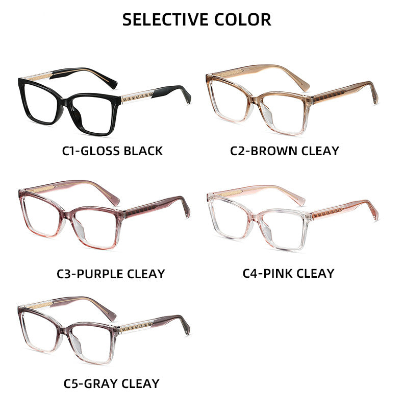 CCspace Unisex Full Rim Square Tr 90 Alloy Reading Glasses 802710 — view 2 | CCspace at FuzWeb