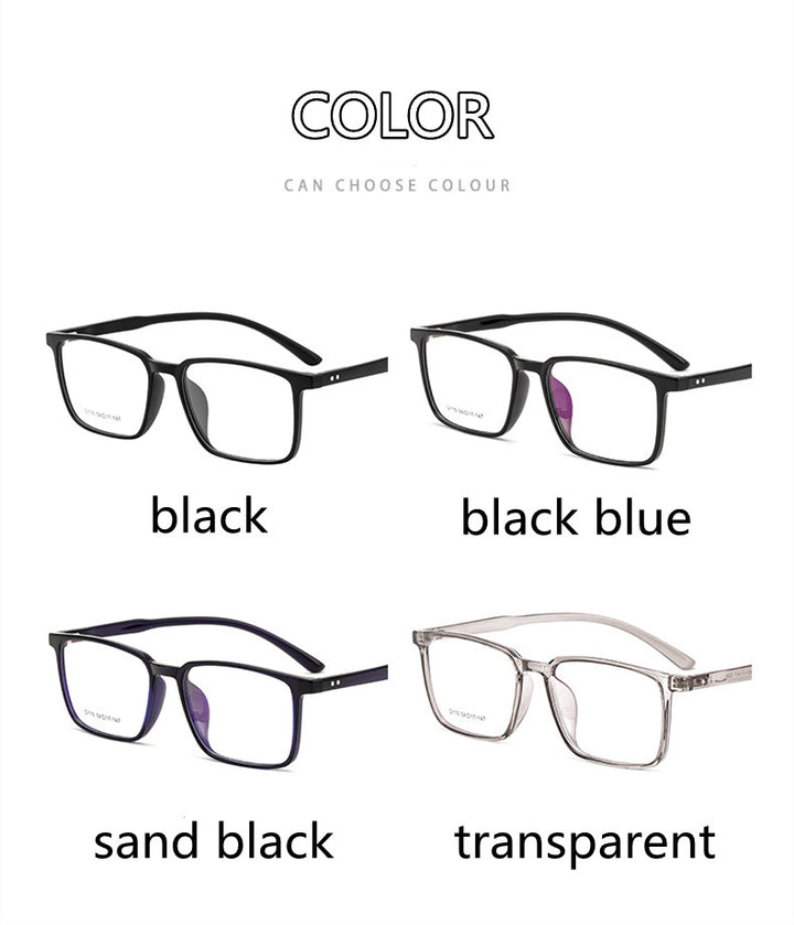 Kocolior Unisex Full Rim Square Acetate Tr 90 Hyperopic Reading Glasses D115.