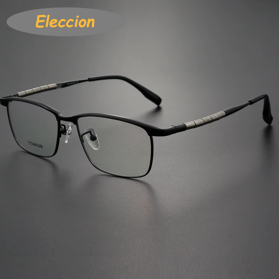 Eleccion Unisex Full Rim Square Titanium Eyeglasses 942313 Full Rim Eleccion Black