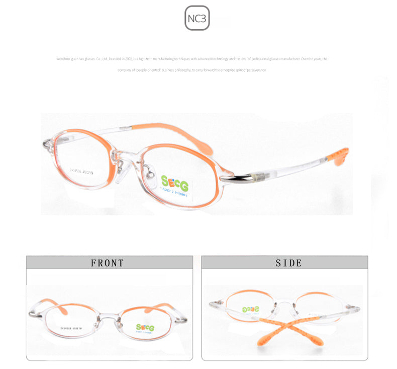 Secg Unisex Youths Rimless Oval Tr 90 Silicone Eyeglasses 2434 — view 12 | Secg at FuzWeb