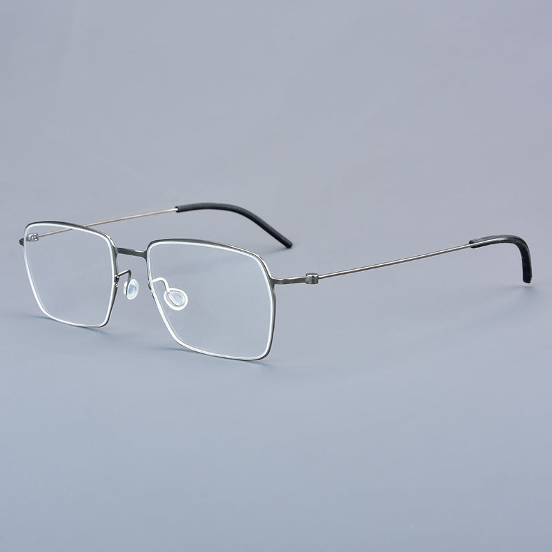 Aimee Unisex Full Rim Square Screwless Titanium Eyeglasses 15509.