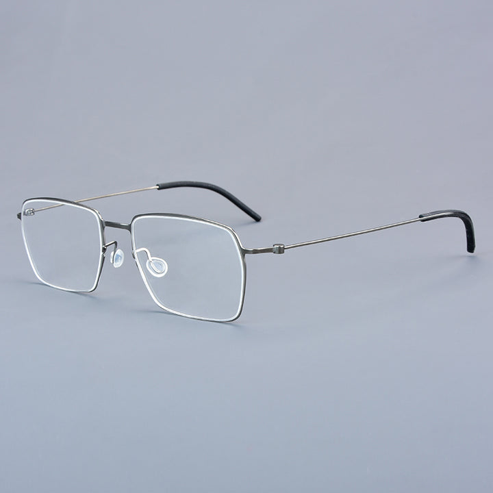Aimee Unisex Full Rim Square Screwless Titanium Eyeglasses 15509.