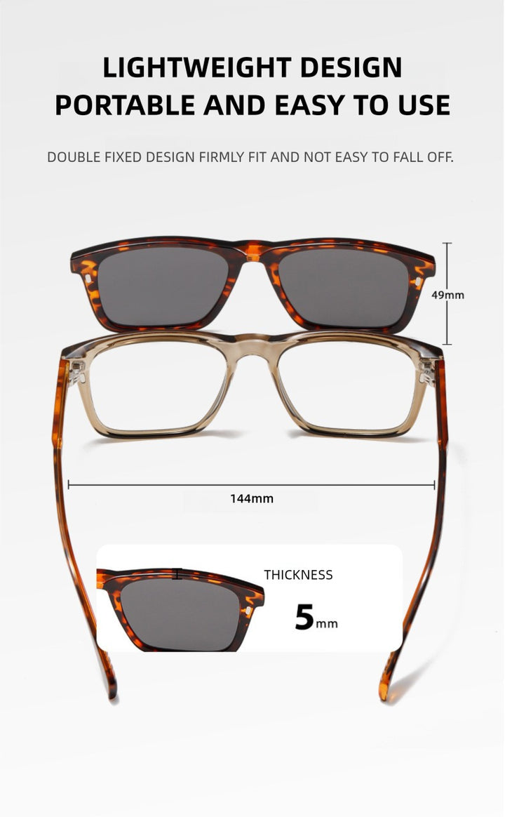 Kansept Unisex Full Rim Square Tr 90 Alloy Reading Glasses Clip On Sunglasses 34202 — view 2 | Kansept at FuzWeb