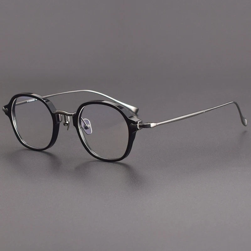 Chashma Ottica Unisex Full Rim Oval Eyeglasses 624183 - Black Gray
