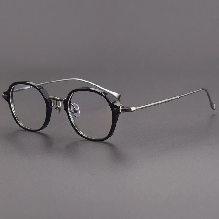 Chashma Ottica Unisex Full Rim Oval Eyeglasses 624183 - Black Gray