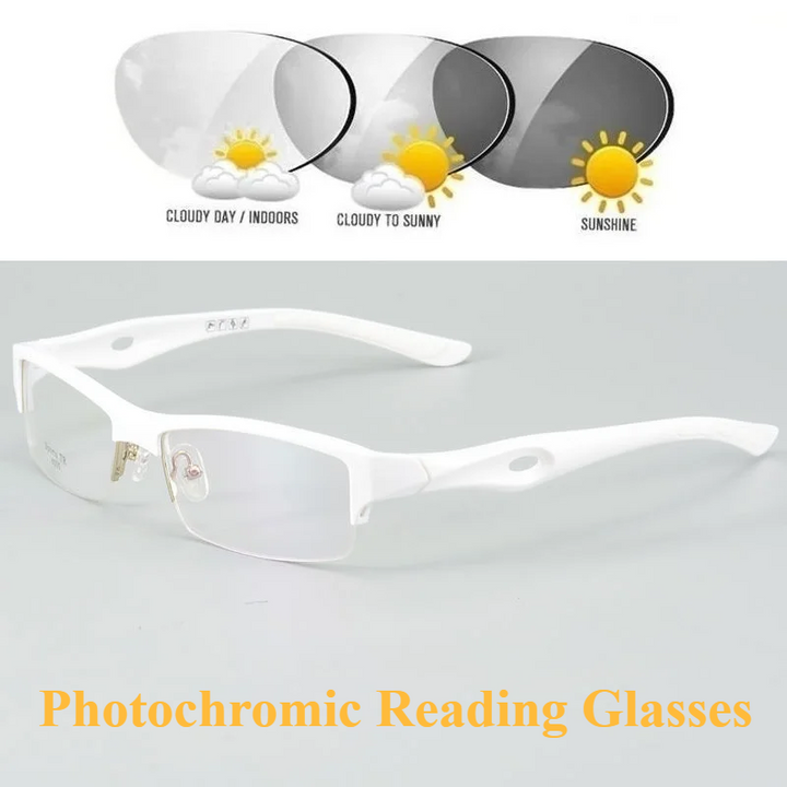 Cubojue Women's Semi Rim Square Tr 90 Titanium Reading Glasses 54136