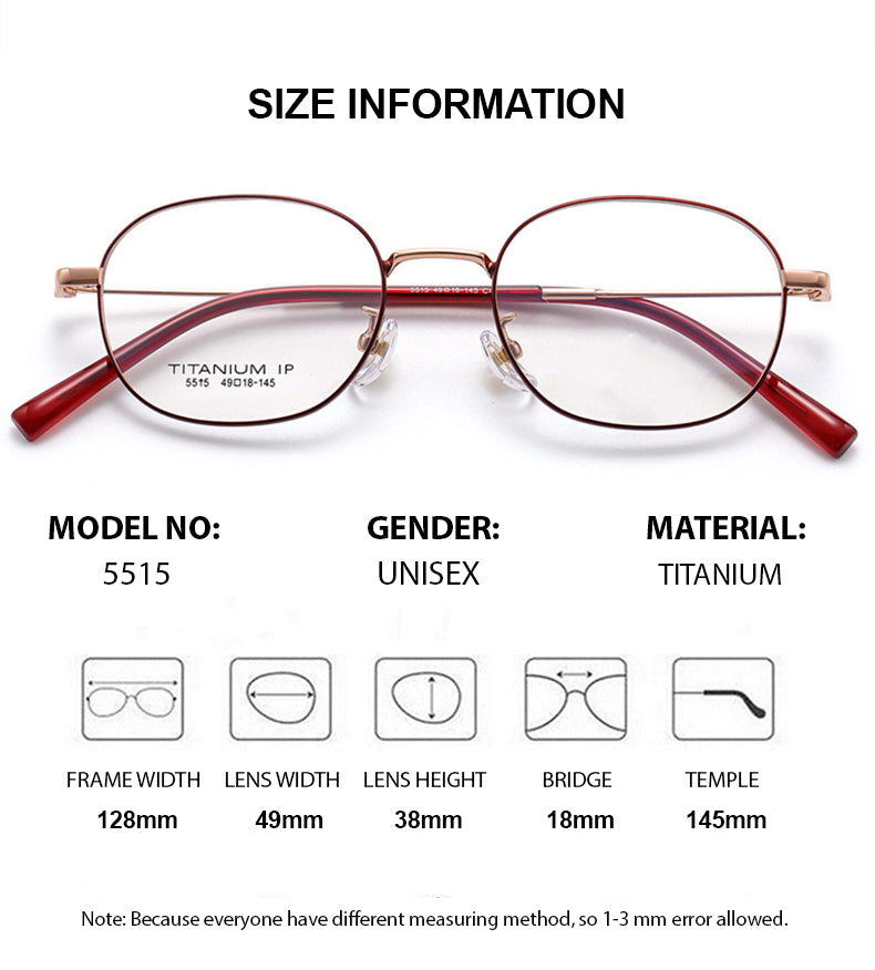 Summer Flower Womens Full Rim Small Oval Titanium Eyeglasses 85515 — view 1 | Summer Flower at FuzWeb