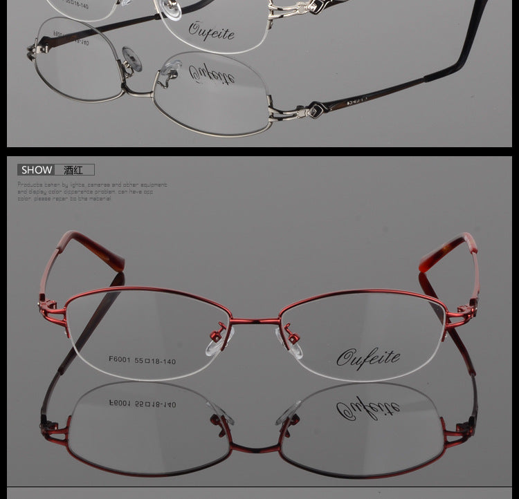 Bclear Womens Semi Rim Oval Alloy Eyeglasses 66001 — view 6 | Bclear at FuzWeb