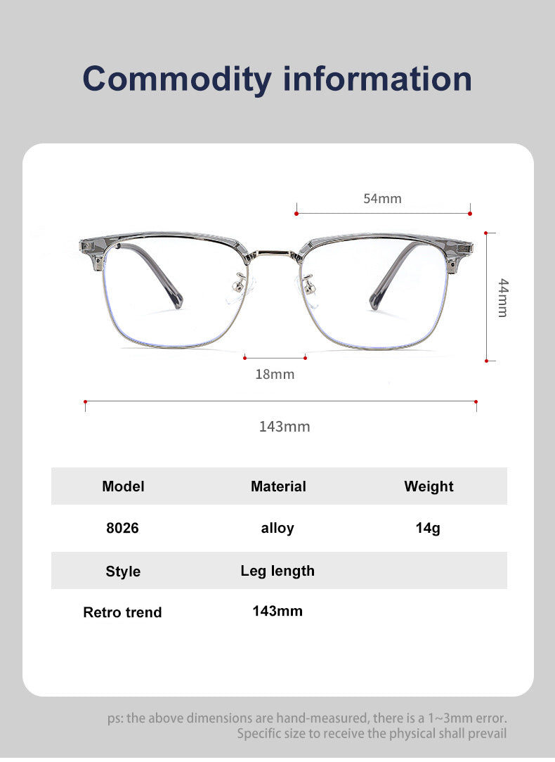 Vicky Mens Full Rim Square Tr 90 Titanium Alloy Reading Glasses 8026 — view 2 | Vicky at FuzWeb