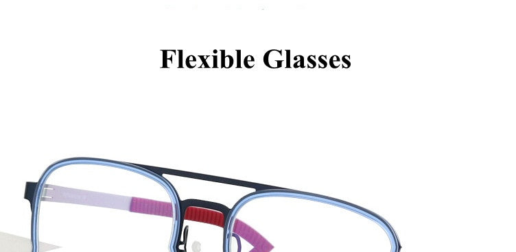 Chashma Ochki Unisex Full Rim Square Double Bridge Titanium Eyeglasses 4422 — view 2 | Chashma Ochki at FuzWeb