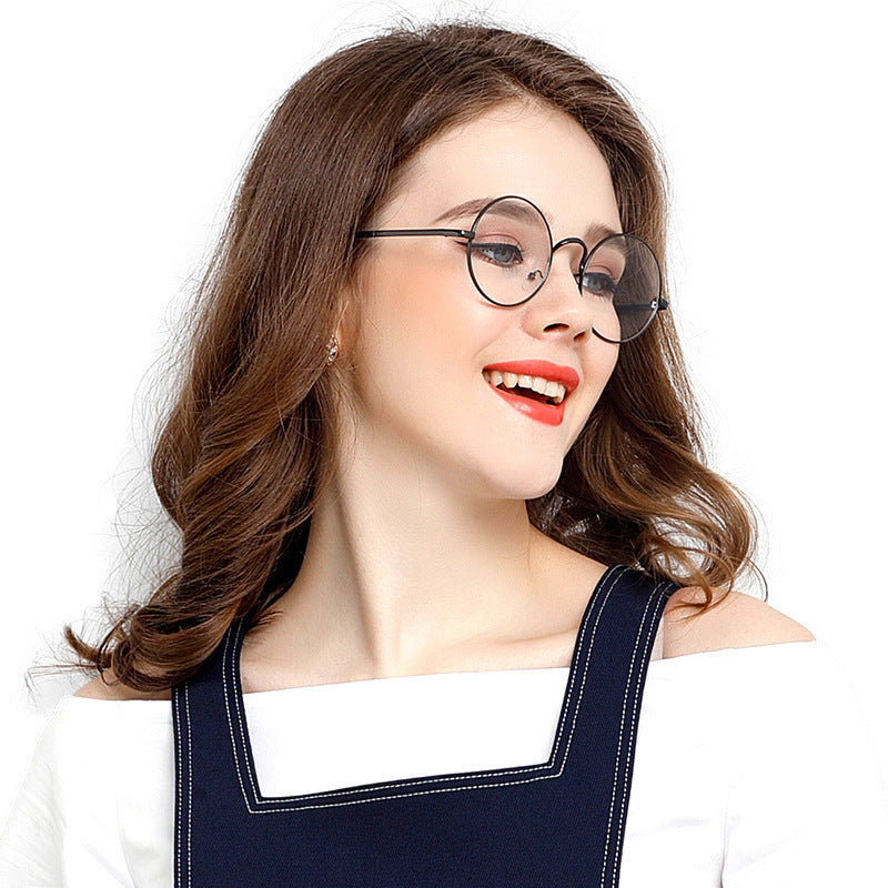 Hdcrafter Womens Full Rim Round Alloy Frame Eyeglasses Lx3048 — view 1 | Hdcrafter Eyeglasses at FuzWeb