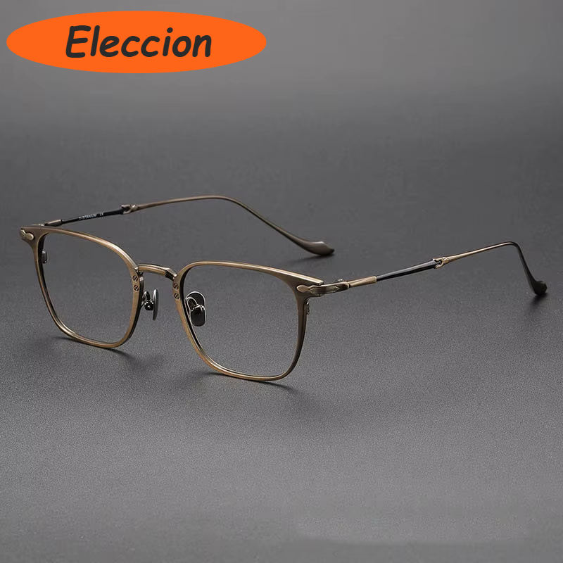 Eleccion Unisex Full Rim Square Titanium Eyeglasses 93135