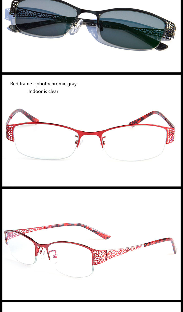 Bclear Womens Alloy Semi Rim Eyeglasses Photochromic P99001 — view 6 | Bclear at FuzWeb