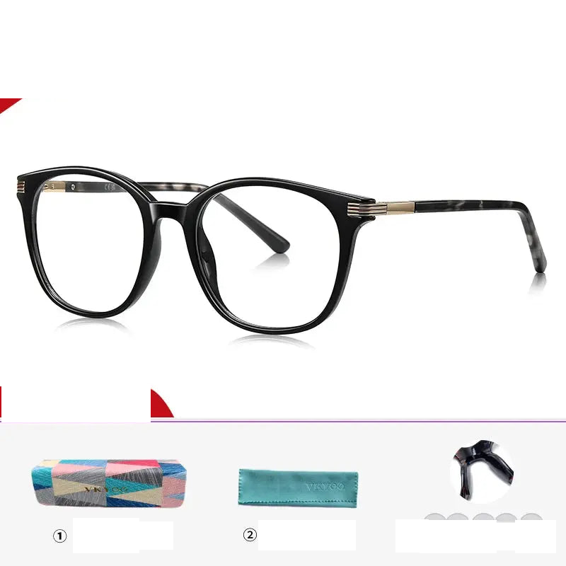 Vicky Unisex Full Rim Round Square Tr 90 Alloy Reading Glasses 77216.