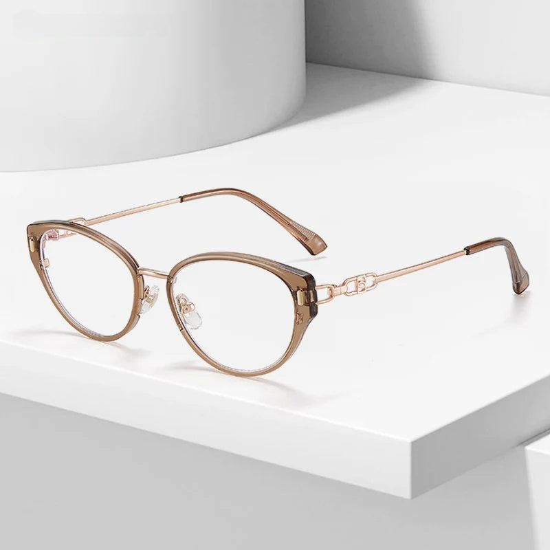 Kansept Womens Full Rim Oval Cat Eye Tr 90 Alloy Reading Glasses 12008 — view 1 | Kansept at FuzWeb