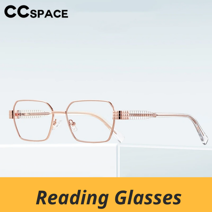 CCspace Women's Full Rim Polygon Square Tr 90 Alloy Reading Glasses 311240