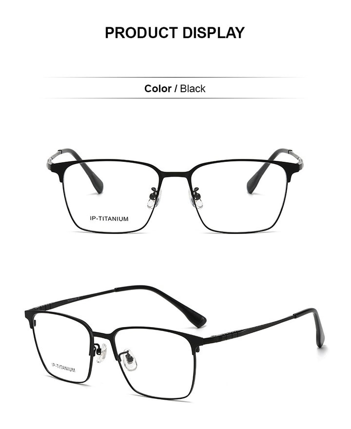 Chashma Unisex Full Rim Square Acetate Titanium Eyeglasses 798601.