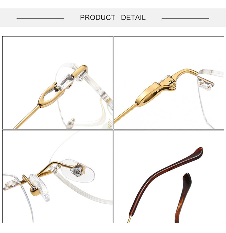 Krasivyy Womens Rimless Oval Square Titanium Eyeglasses 36006 — view 2 | Krasivyy at FuzWeb