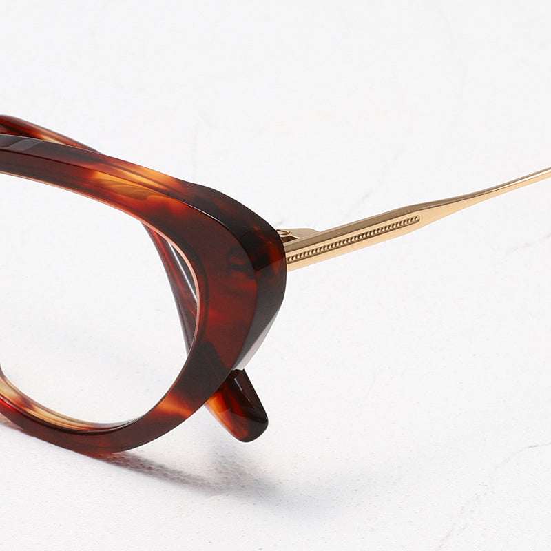 Nobler Unisex Full Rim Oval Thick Acetate Titanium Eyeglasses 422107.