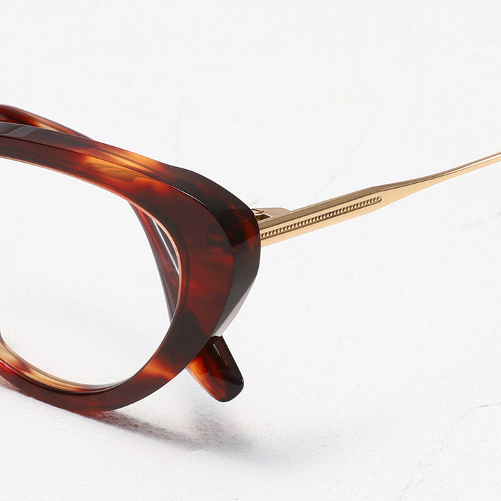 Nobler Unisex Full Rim Oval Thick Acetate Titanium Eyeglasses 422107.