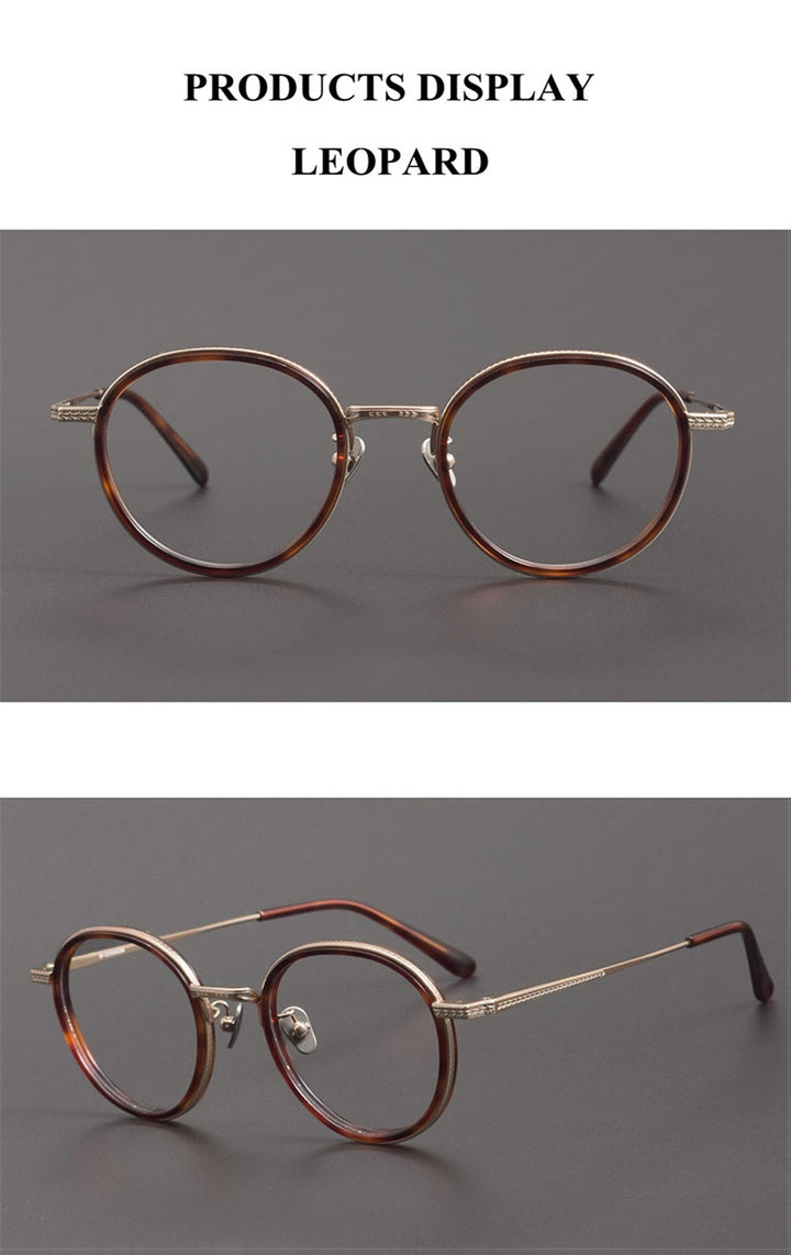Chashma Unisex Full Rim Oval Round Acetate Titanium Eyeglasses 889027.