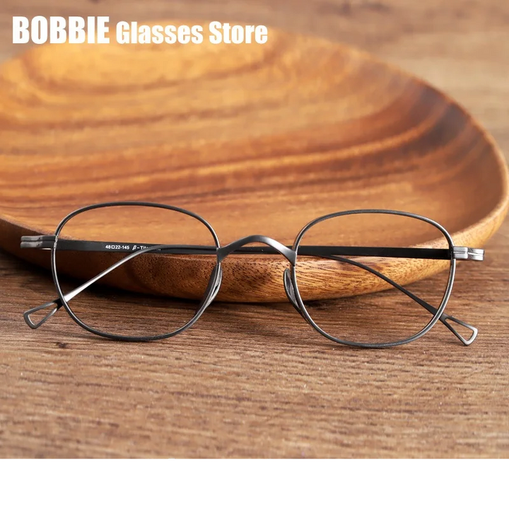 Bobbie Unisex Full Rim Small Square Titanium Eyeglasses 611439