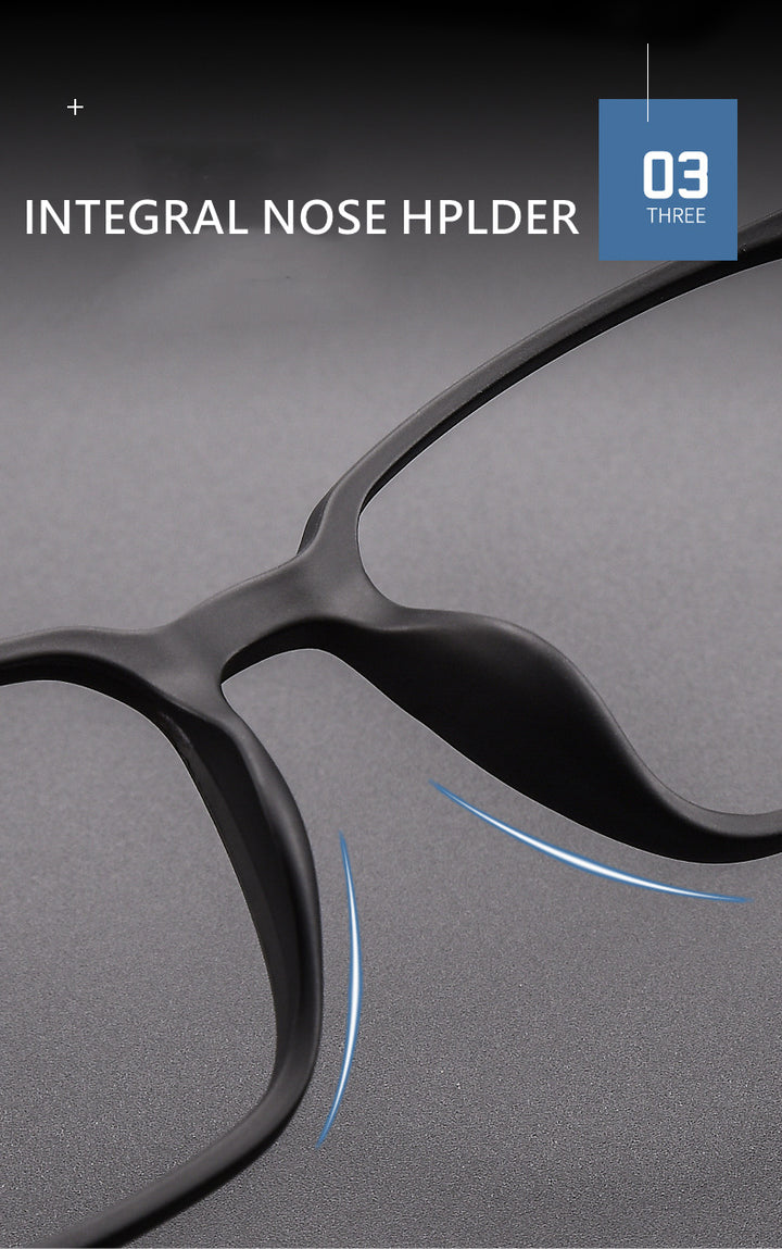 Kocolior Unisex Full Rim Square Tr 90 Titanium Hyperopic Reading Glasses 8922.