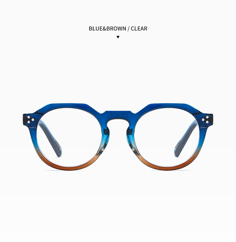 Kocolior Unisex Full Rim Round Acetate Reading Glasses 3395.