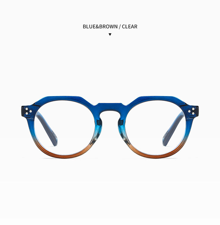 Kocolior Unisex Full Rim Round Acetate Reading Glasses 3395.