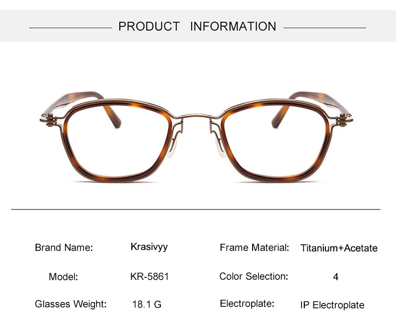 Krasivyy Mens Full Rim Oval Square Acetate Titanium Eyeglasses 55861 — view 1 | Krasivyy at FuzWeb
