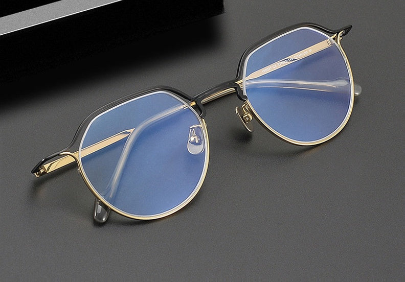 Chashma Womens Full Rim Flat Top Oval Titanium Acetate Eyeglasses 190037 — view 1 | Chashma at FuzWeb