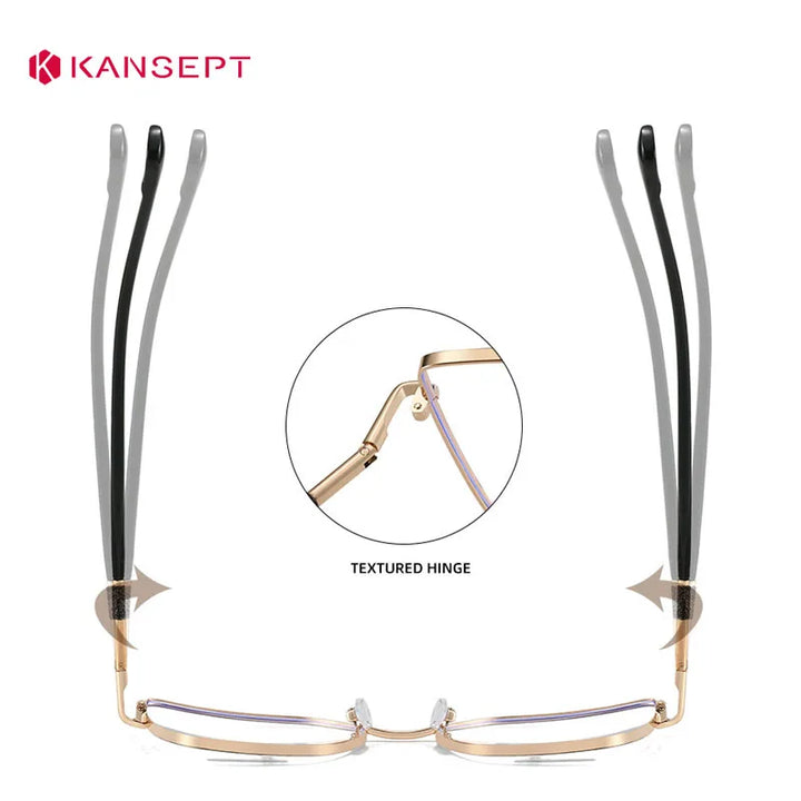 Kansept Womens Full Rim Square Cat Eye Alloy Reading Glasses 24108 — view 6 | Kansept at FuzWeb