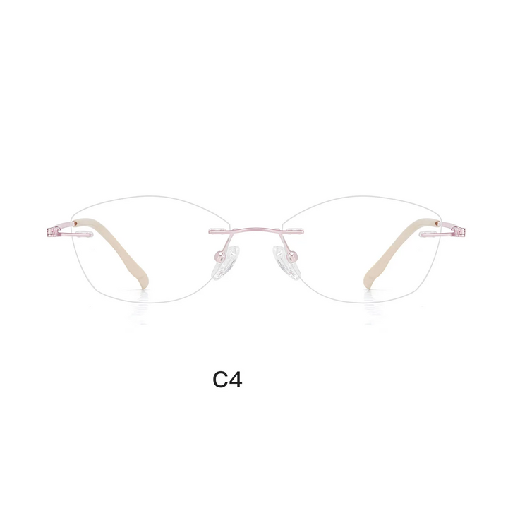 Gmei Optical 23023 women's rimless cat eye titanium alloy prescription eyeglasses — view 3