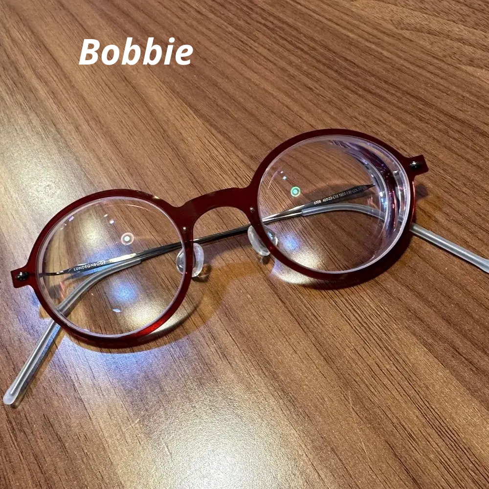 Bobbie Women's Full Rim Round Screwless Titanium Acetate Eyeglasses 616508