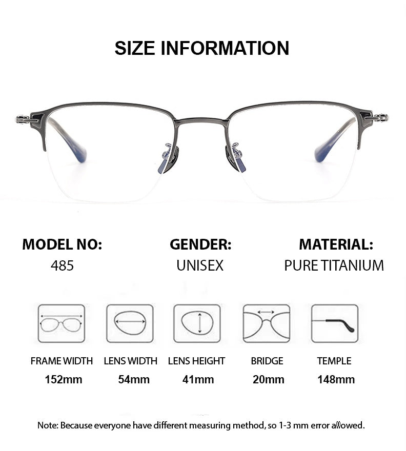 Chashma Unisex Semi Rim Big Polygon Square Titanium Eyeglasses 881485 — view 2 | Chashma at FuzWeb
