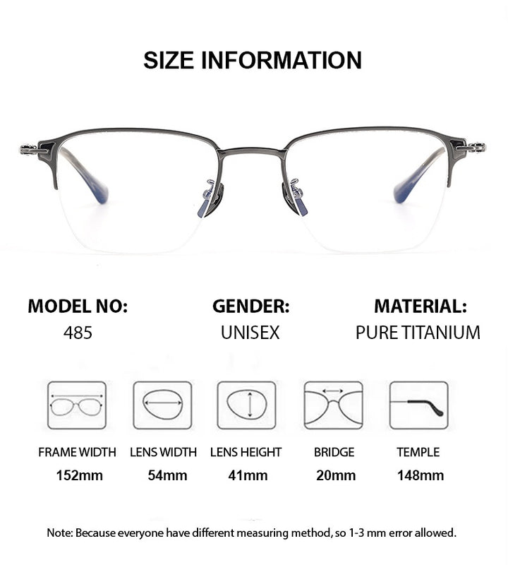 Chashma Unisex Semi Rim Big Polygon Square Titanium Eyeglasses 881485 — view 2 | Chashma at FuzWeb