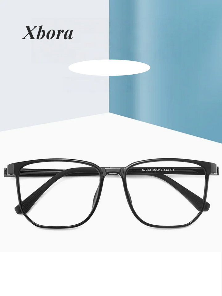 Xbora Unisex Full Rim Square Tr 90 Stainless Steel Eyeglasses 67053