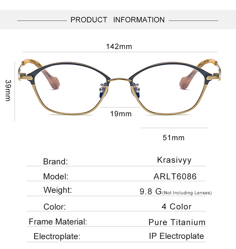 Krasivyy Unisex Full Rim Oval Square Titanium Eyeglasses 316086 — view 1 | Krasivyy at FuzWeb