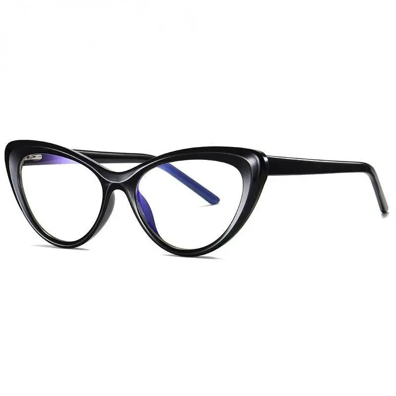 CCspace Unisex Full Rim Cat Eye Tr 90 Titanium Frame Eyeglasses 49082 - C01-P30Black