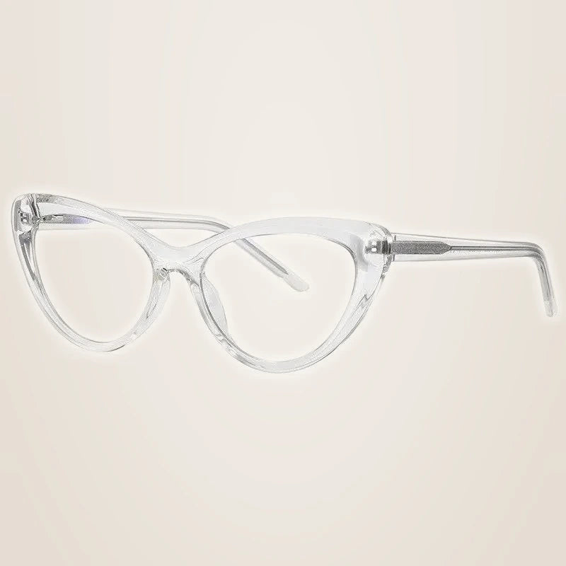 CCspace Unisex Full Rim Cat Eye Tr 90 Titanium Frame Eyeglasses 49082 - C26-P30Clear