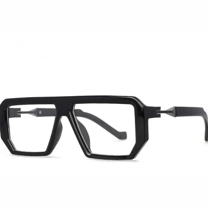 CCspace Unisex Full Rim Irregular Rectangle Tr 90 Eyeglasses 54630 - China / Black