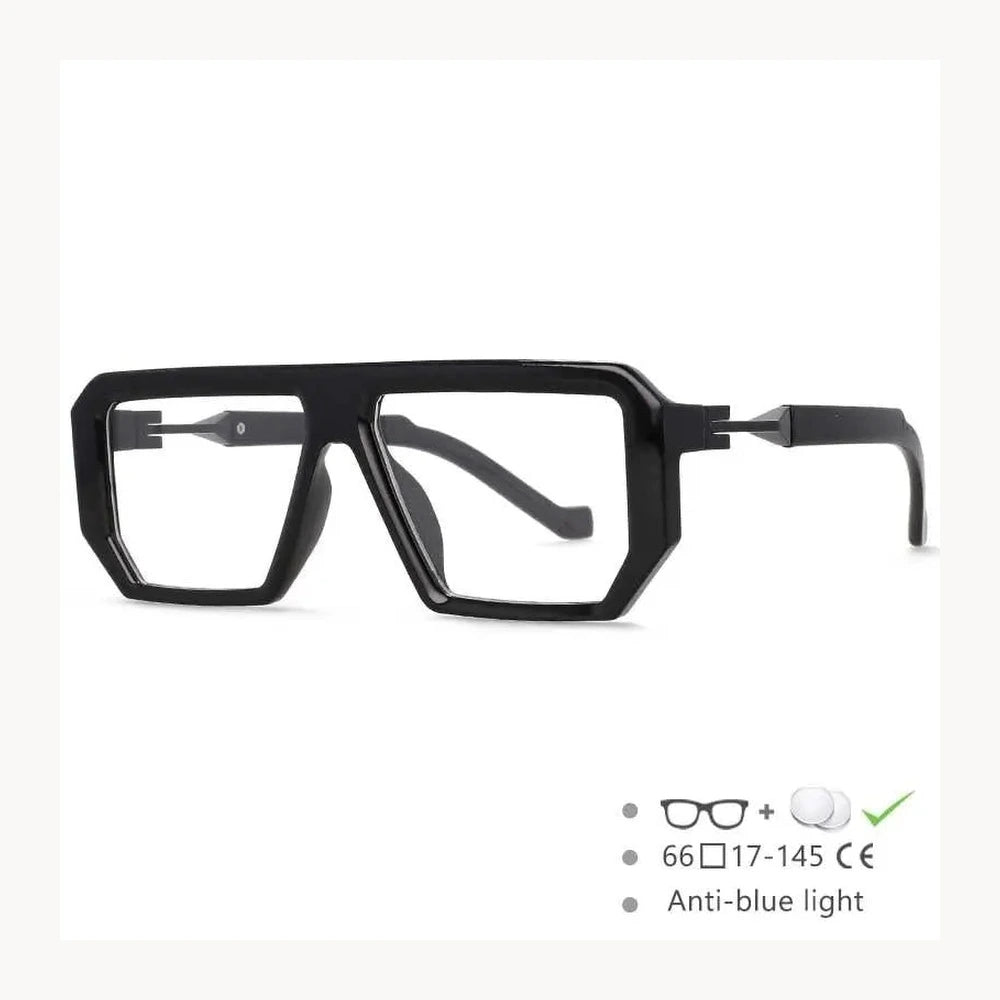 CCspace Unisex Full Rim Irregular Rectangle Tr 90 Eyeglasses 54630 - China / Clear