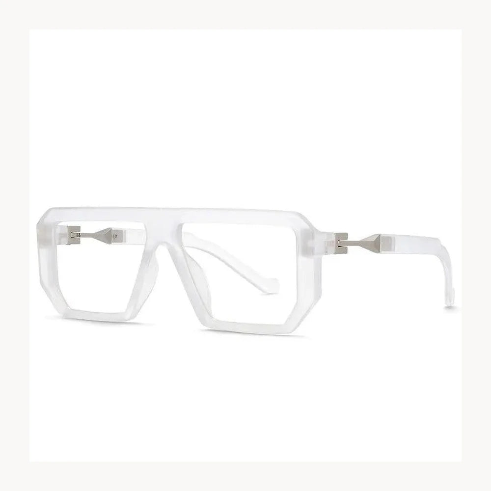 CCspace Unisex Full Rim Irregular Rectangle Tr 90 Eyeglasses 54630 - China / Leopard